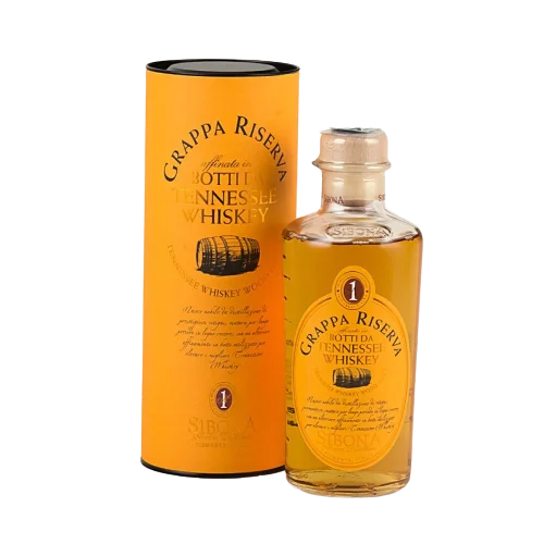 Distilleria Sibona Grappa Riserva affinata in Botti di Tennessee Whisky (con astuccio) 50 cl.